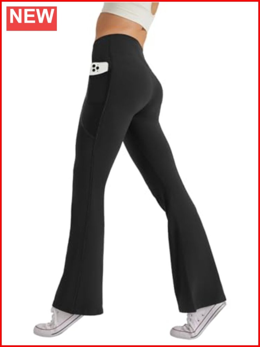 High Waist Flare Yoga Pants Bootcut Leggings with Pockets